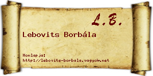 Lebovits Borbála névjegykártya