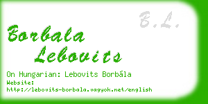 borbala lebovits business card